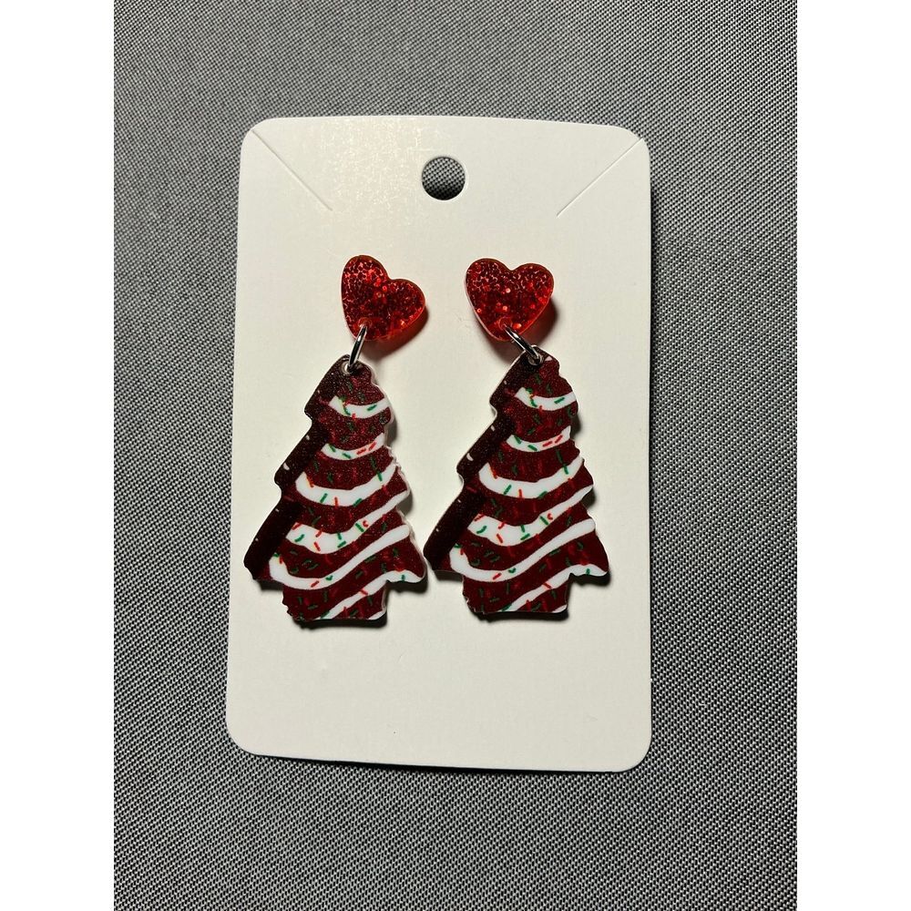 Christmas‎ Tree Cake Earrings